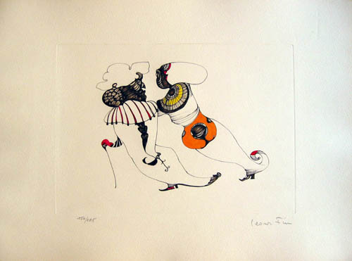 Leonor Fini - Le Temps de la Mue - Plate 1 - Quel est votre nom? - 1975 color etching
